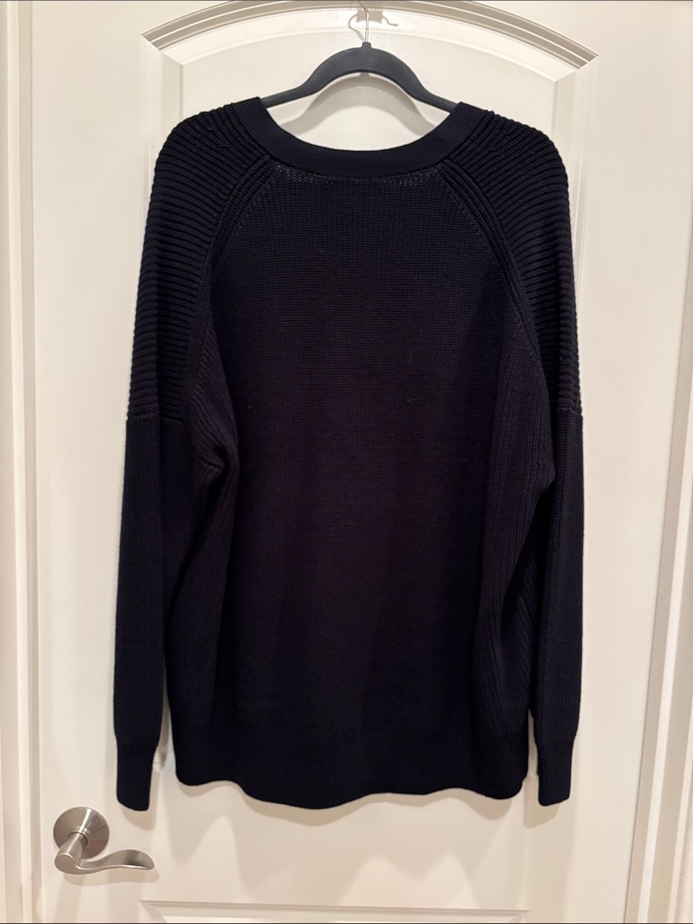 Size XL J. Crew Black V-Neck Cotton-Blend Cardigan - Picture 3 of 6